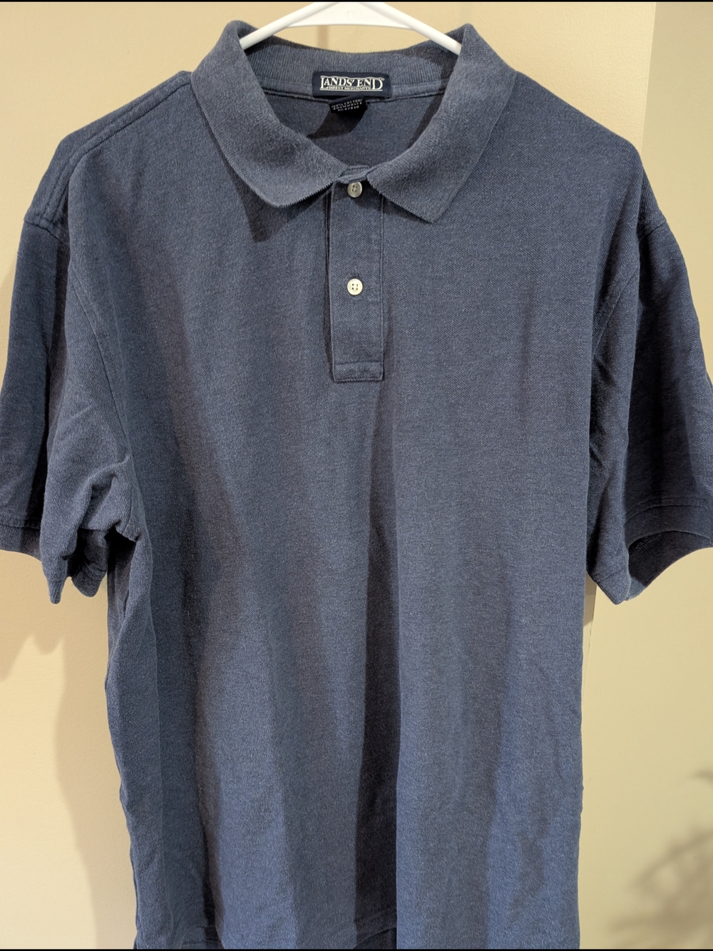 Lands' End Men's Heathered Navy Polo